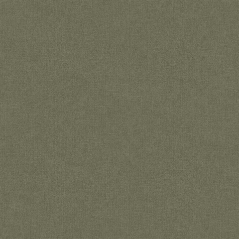 Doe Run Olive Faux Fine Linen Wallpaper