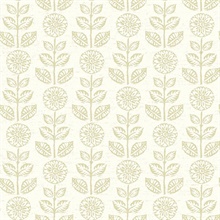 Dolly Neutral Folk Floral Wallpaper