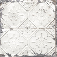 Donahue White Tin Ceiling Wallpaper