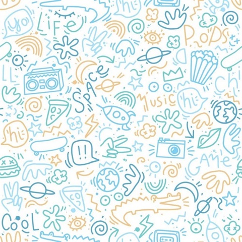 Doodle Blue Wallpaper