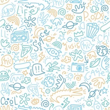Doodle Blue Wallpaper