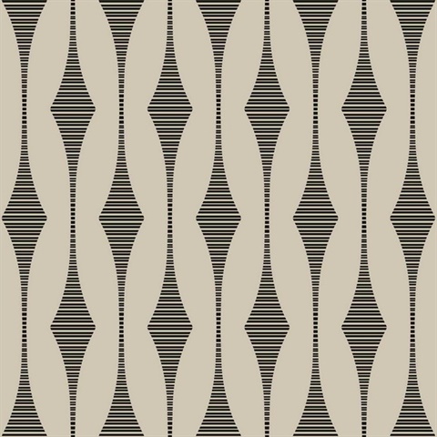 Dorado Zebra Geometric Stripe Wallpaper