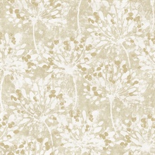 Dori Gold Distressed Painterly Floral Wallpaper