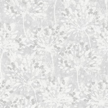 Dori Light Grey Distressed Painterly Floral Wallpaper