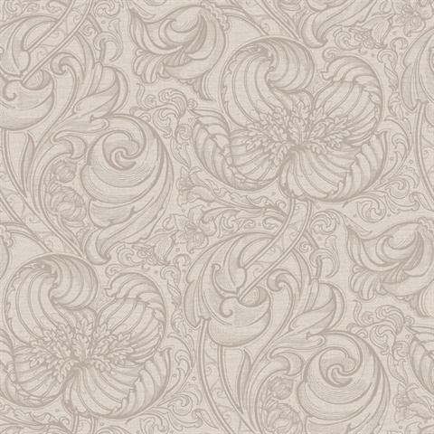 Down the Dilly Beige Wallpaper