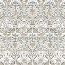 Dragonfly Damask Floral Ogee Beige Wallpaper