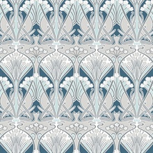 Dragonfly Damask Floral Ogee Blue Wallpaper