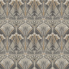Dragonfly Damask Floral Ogee Grey Wallpaper