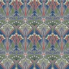 Dragonfly Damask Floral Ogee Multicolored Wallpaper