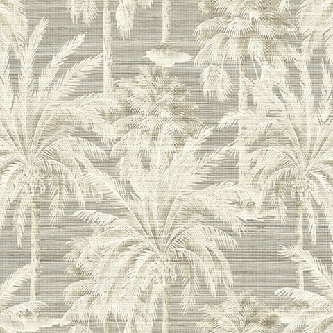 Dream Of Palm Trees Grey Texture Wallpaper | PS40006 | Modern Botanical