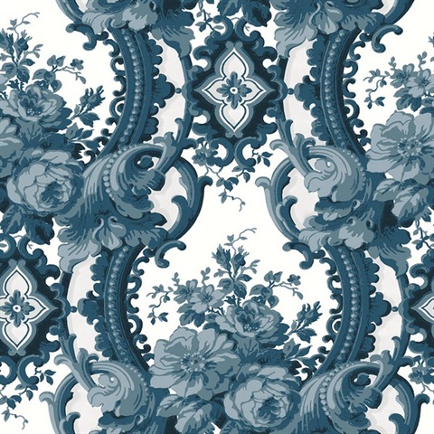 Dreamer Blue Damask Wallpaper