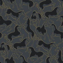 DresSage Green Gold Stallions Deer Wallpaper