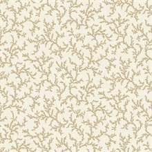 Driftwood Leaf Coral Toile Corail Wallpaper