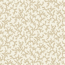 Driftwood Leaf Coral Toile Corail Wallpaper