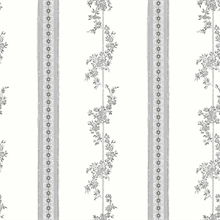 Drottningholm Grey Floral Stripe Wallpaper