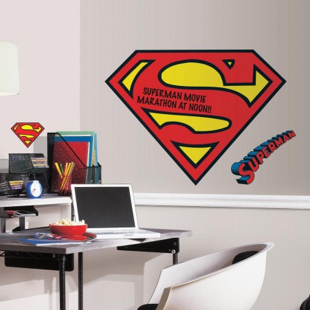 Dry Erase Superman S-Shield Logo Giant Wall Decals