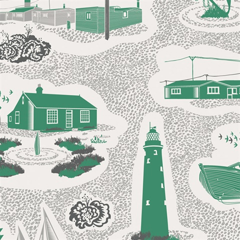 Dungeness - Coach Emerald colourway wallpaper