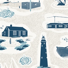 Dungeness - Washed Denim colourway wallpaper