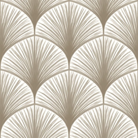 Dusk Taupe Frond Wallpaper