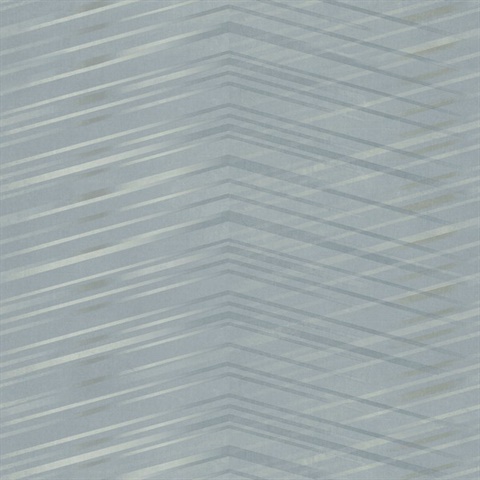 Dusty Blue Glistening Abstract Gradient Chevron Wallpaper