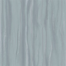 Dusty Blue &amp; Silver Foil Faux Bois Wood Wallpaper