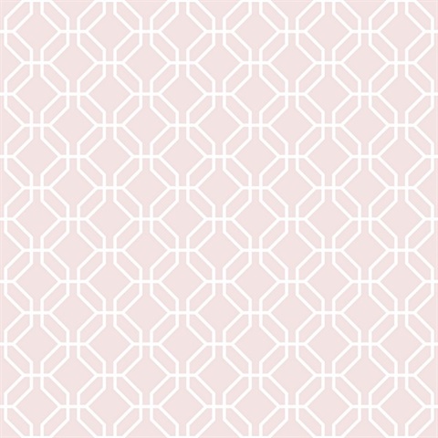Dusty Pink Trellis Geometric  Negative Wallpaper