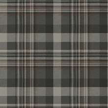 Dutton Plaid Charcoal Wallpaper