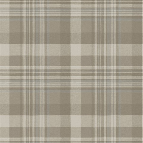 Dutton Plaid Light Brown Wallpaper