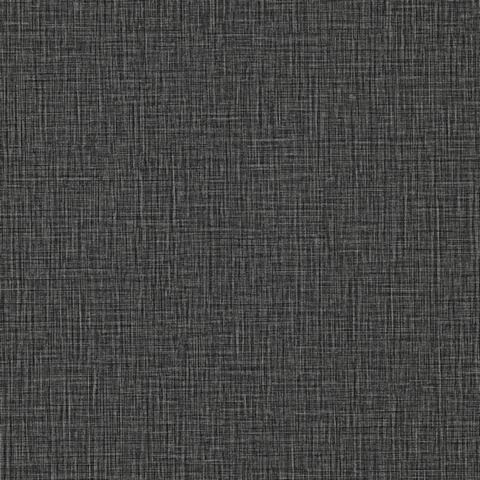 Eagen Black Linen Weave Wallpaper