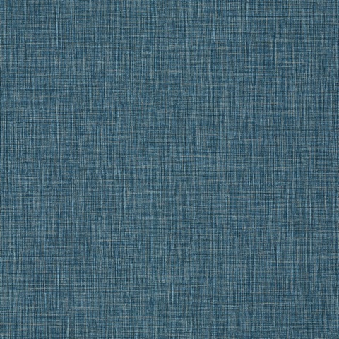 Eagen Blue Linen Weave Wallpaper