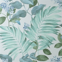 Eden Blue &amp; Green Tropical Wallpaper