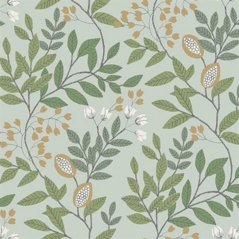 Eden Retreat Jade and Gold Wallpaper