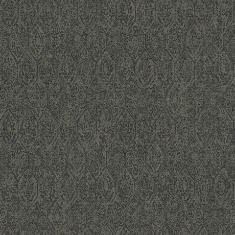 Edsel Charcoal Faded Moasic Tiles Wallpaper