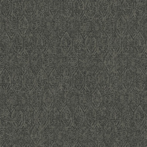 Edsel Charcoal Faded Moasic Tiles Wallpaper