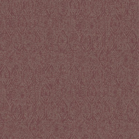 Edsel Maroon Faded Moasic Tiles Wallpaper