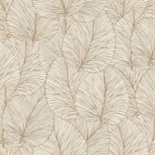 Eilian Gold Textured Palm Leaf Wallpaper