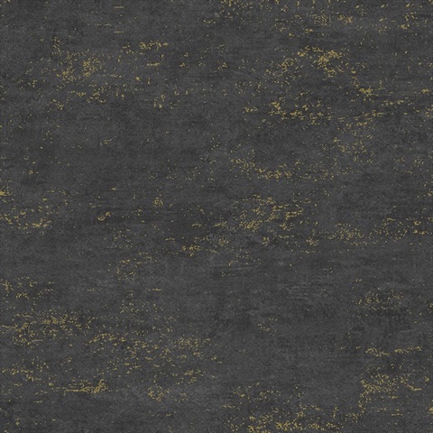 Elatha Charcoal Gilded Paint Splatter Wallpaper