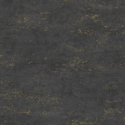 Elatha Charcoal Gilded Paint Splatter Wallpaper