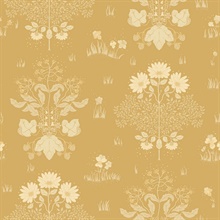 Elda Gold Delicate Daises Floral Wallpaper