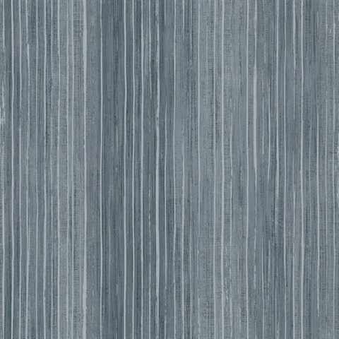 Dark Blue & Silver Elegant Vertical Stripe Wallpaper