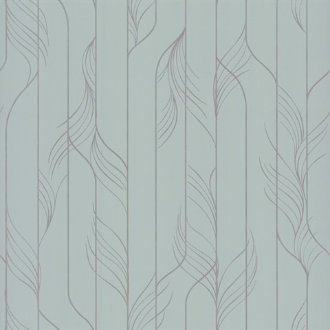 Elemental Thread Blue & Silver  Metallic Textured Stripe Wallpaper