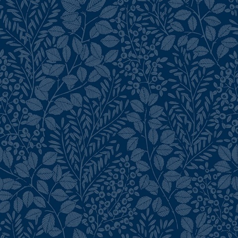 Elin Blue Berry Leaf  Wallpaper