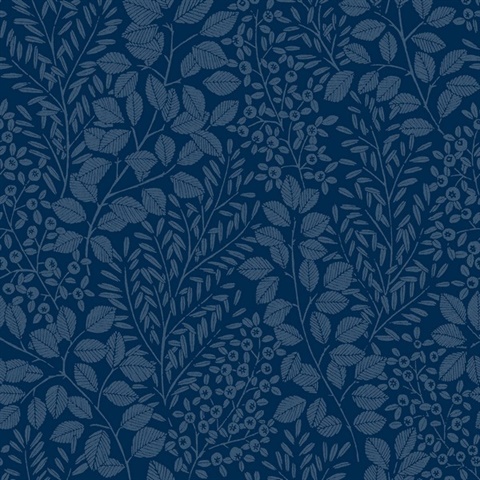 Elin Blue Berry Leaf  Wallpaper