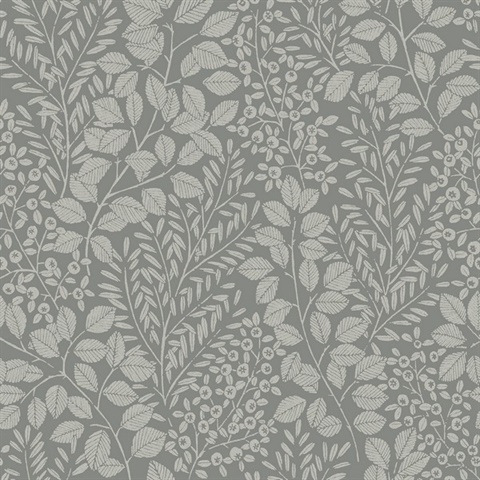 Elin Charcoal Berry Leaf  Wallpaper
