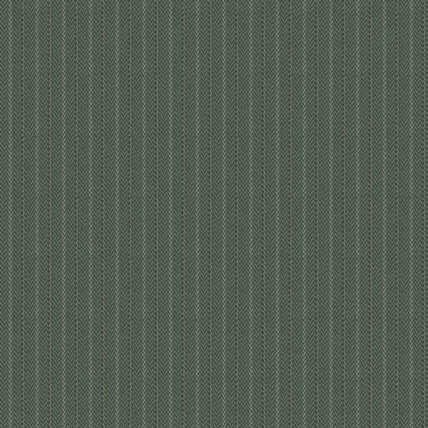 Elkan Stripe Green Herringbone Wallpaper