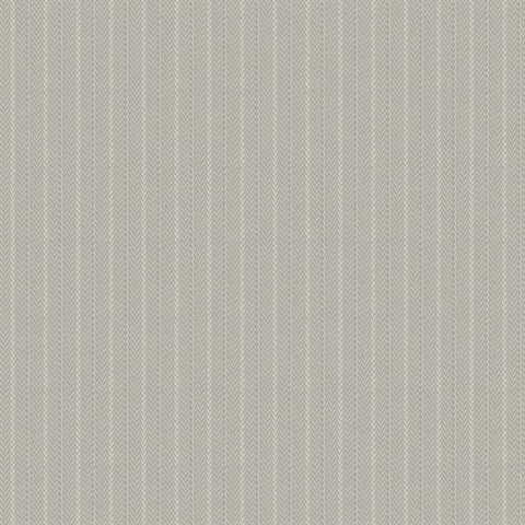 Elkan Stripe Grey Herringbone Wallpaper