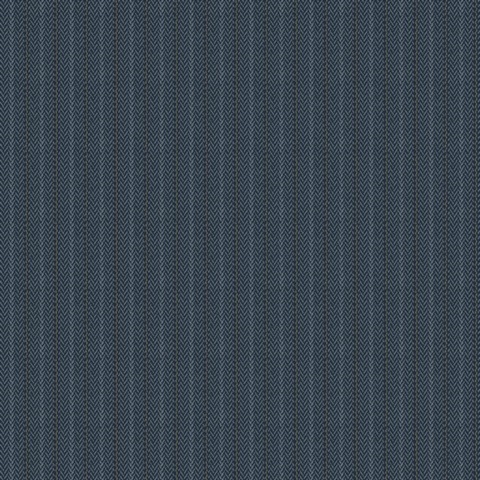 Elkan Stripe Navy Blue Herringbone Wallpaper