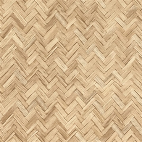 Ellery Wheat Herringbone Wallpaper