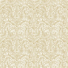 Elma Honey Fiddlehead Weathered Leaf Trellis Wallpaper