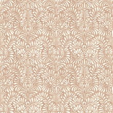 Elma Rust Fiddlehead Weathered Leaf Trellis Wallpaper